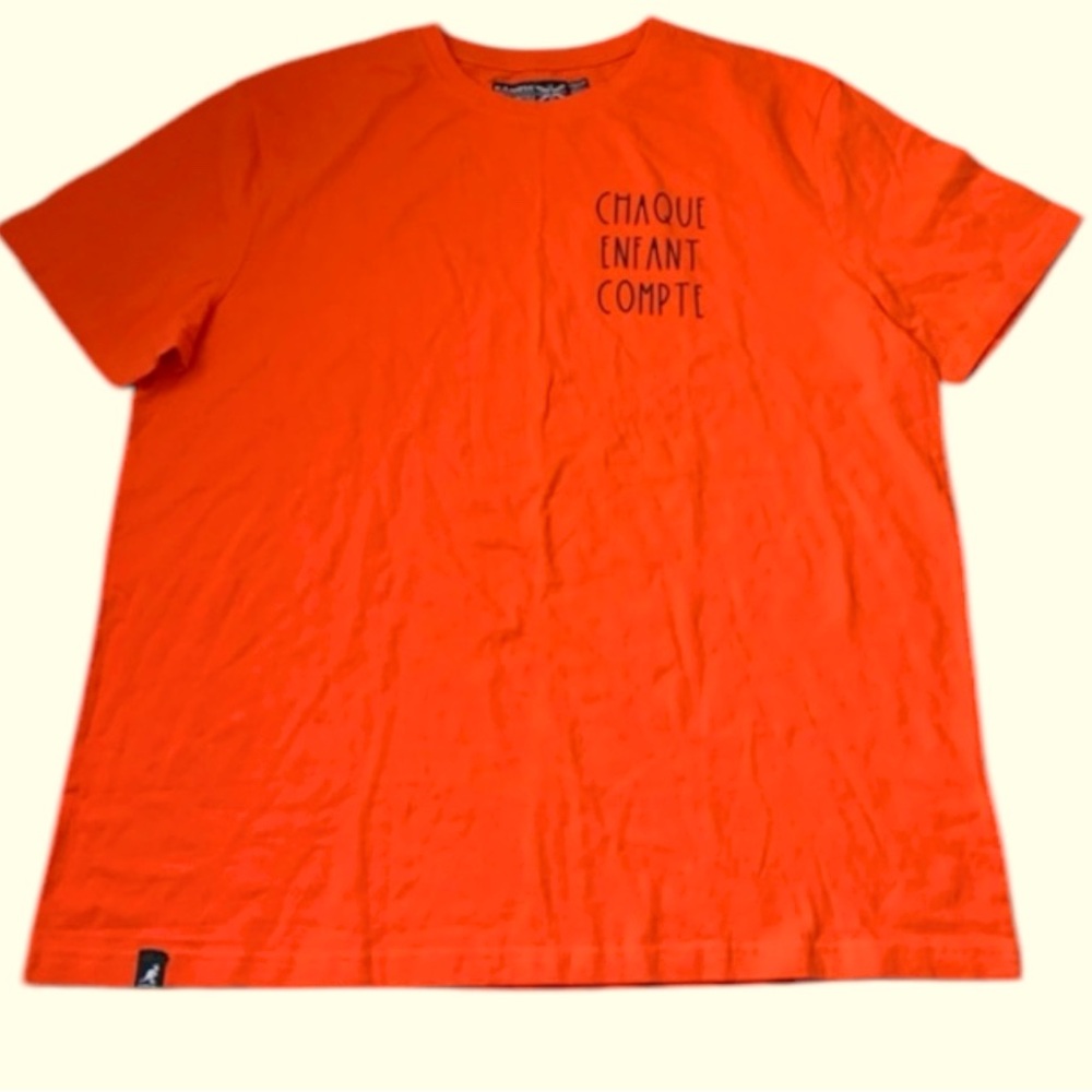 KANGOL Born British Cotton Orange Scoop Neck Graphic T-Shirt Men’s Size XXL NEW